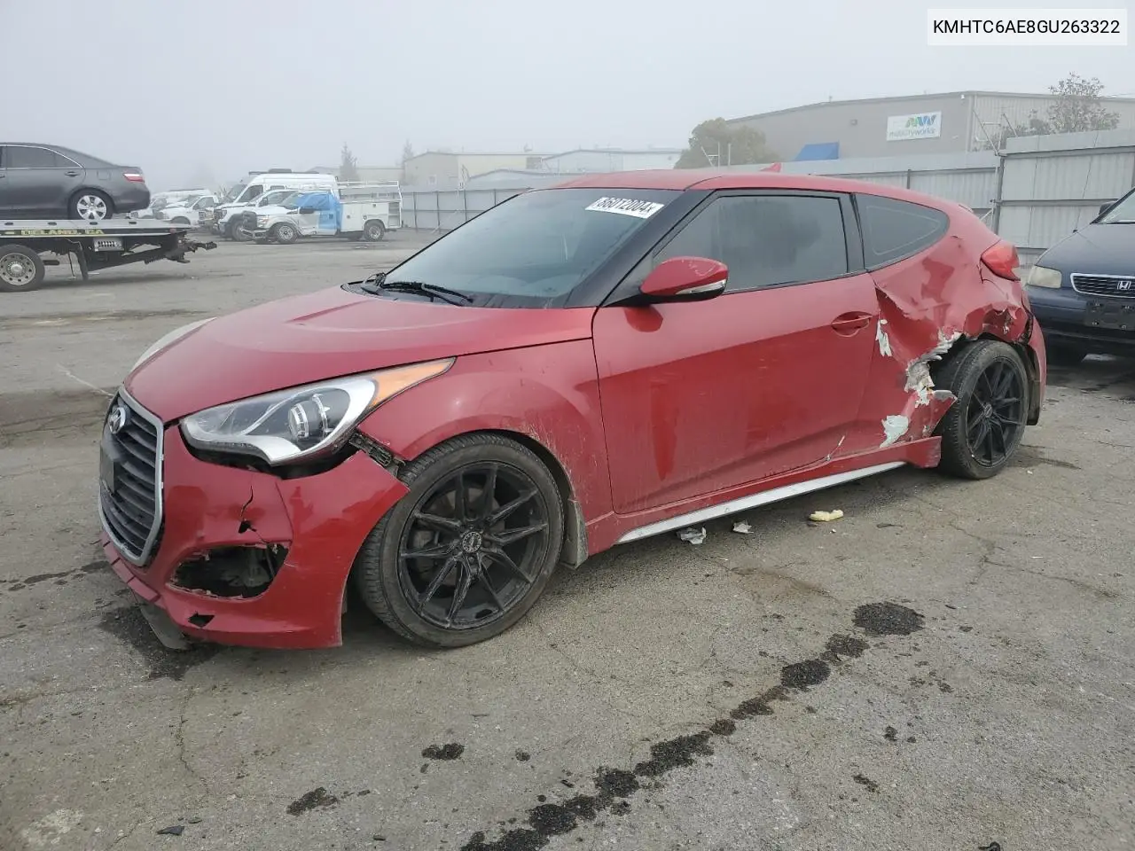 2016 Hyundai Veloster Turbo VIN: KMHTC6AE8GU263322 Lot: 86012004
