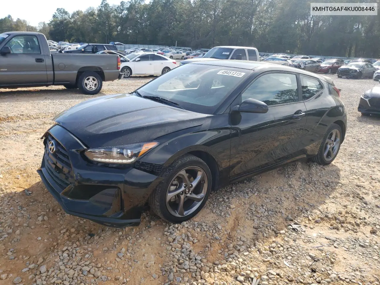 2019 Hyundai Veloster Base VIN: KMHTG6AF4KU008446 Lot: 49451315