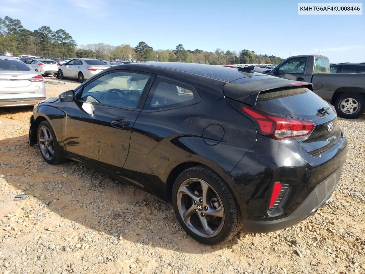 2019 Hyundai Veloster Base VIN: KMHTG6AF4KU008446 Lot: 49451315