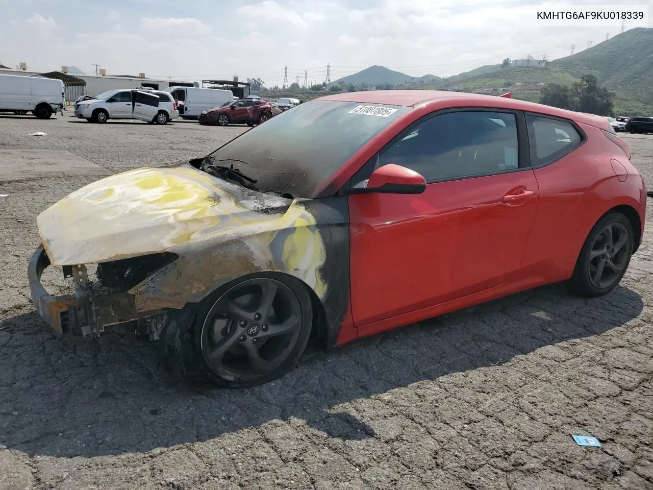 2019 Hyundai Veloster Base VIN: KMHTG6AF9KU018339 Lot: 51007805