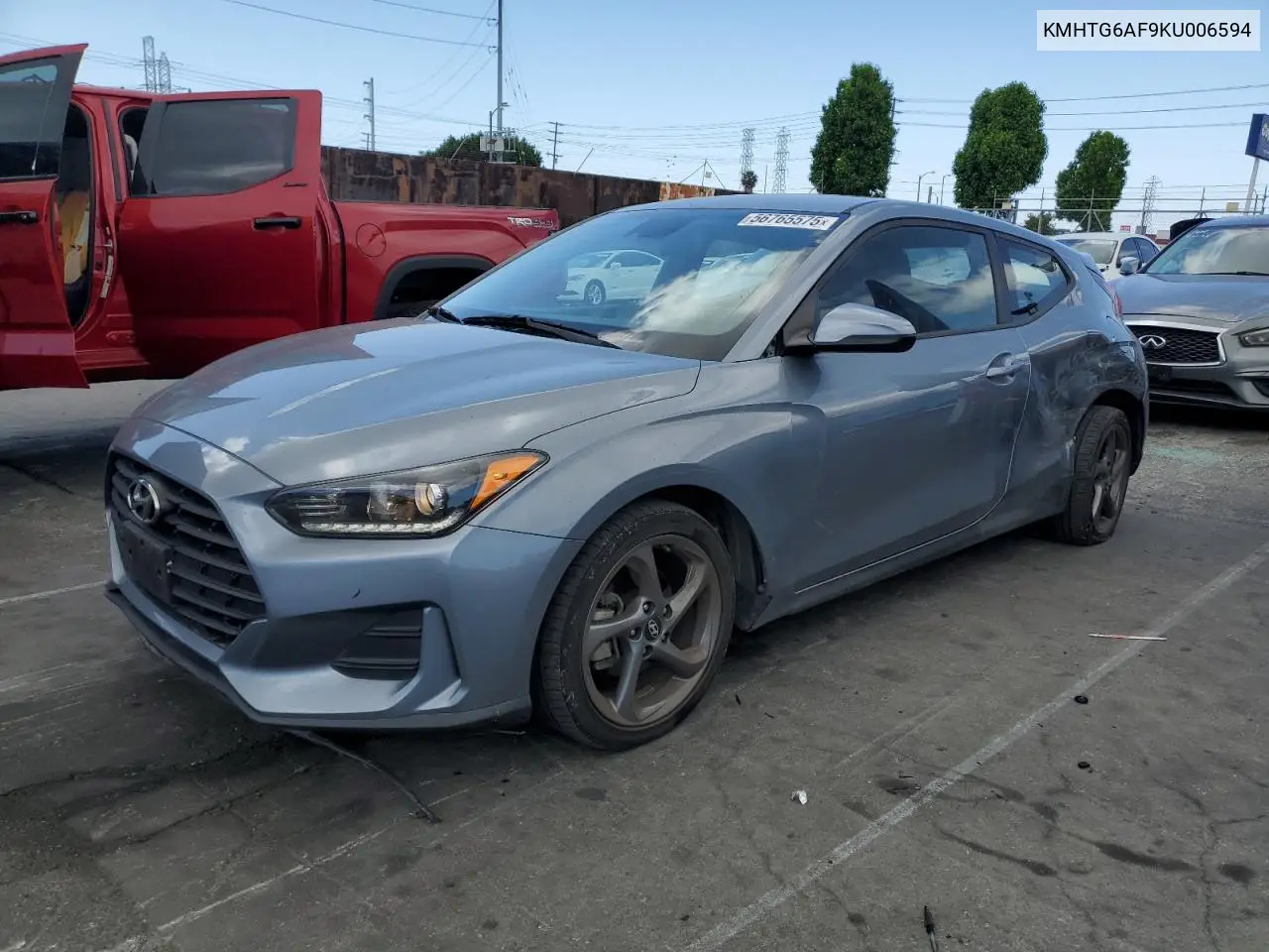 2019 Hyundai Veloster Base VIN: KMHTG6AF9KU006594 Lot: 56765575