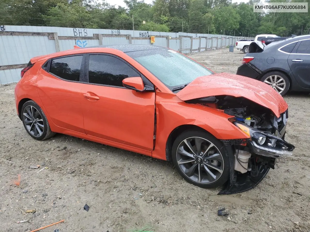 2019 Hyundai Veloster Base VIN: KMHTG6AF7KU006884 Lot: 56897235