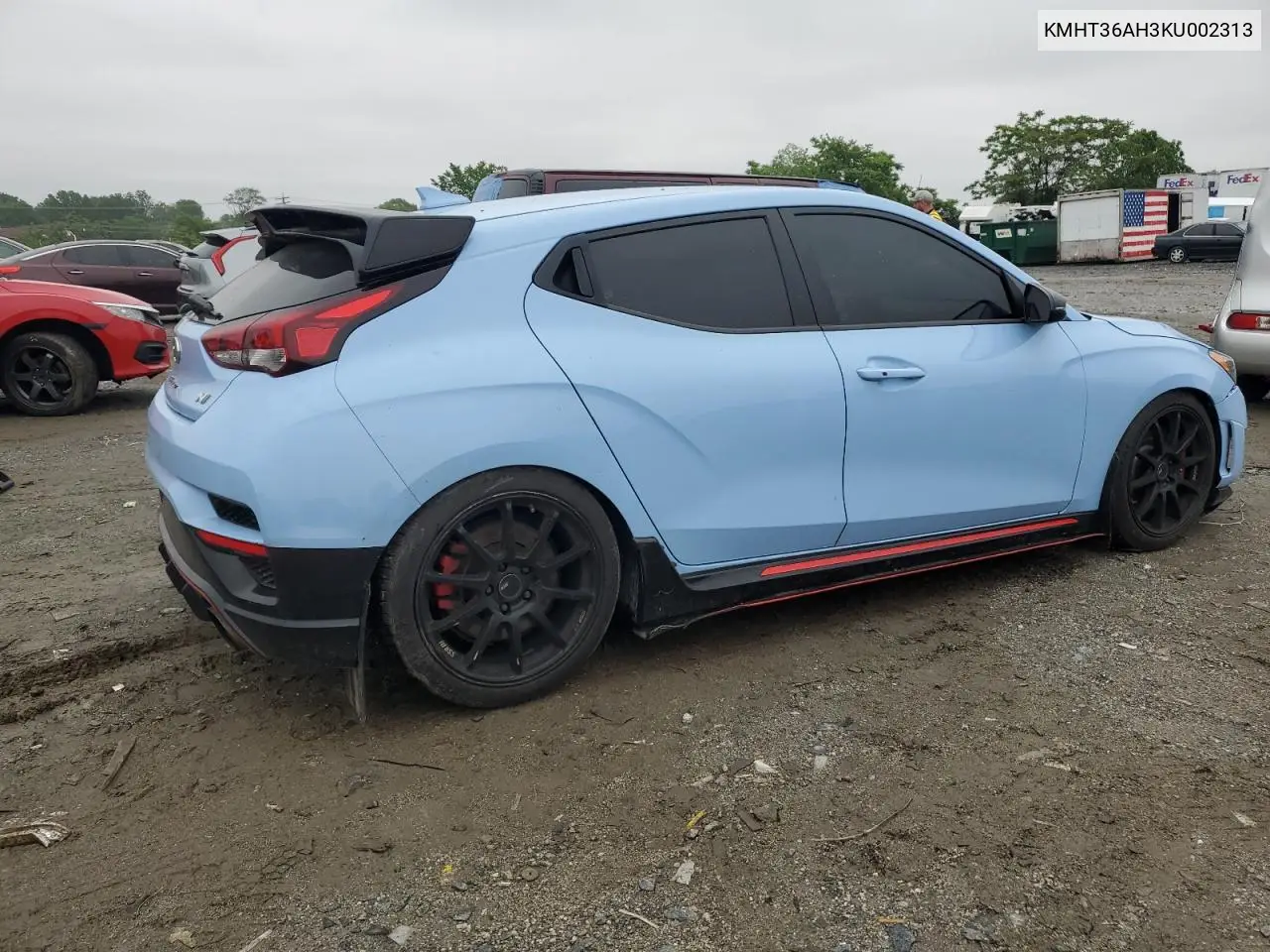 2019 Hyundai Veloster N VIN: KMHT36AH3KU002313 Lot: 56921385