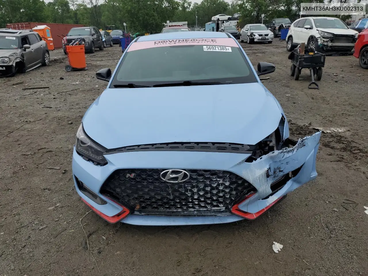 2019 Hyundai Veloster N VIN: KMHT36AH3KU002313 Lot: 56921385