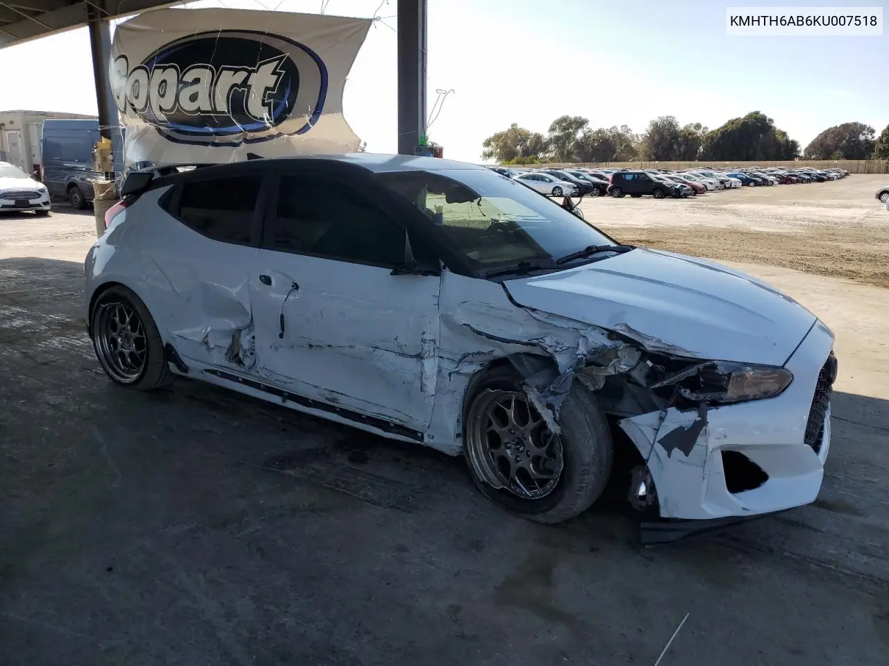 2019 Hyundai Veloster Turbo VIN: KMHTH6AB6KU007518 Lot: 61949815