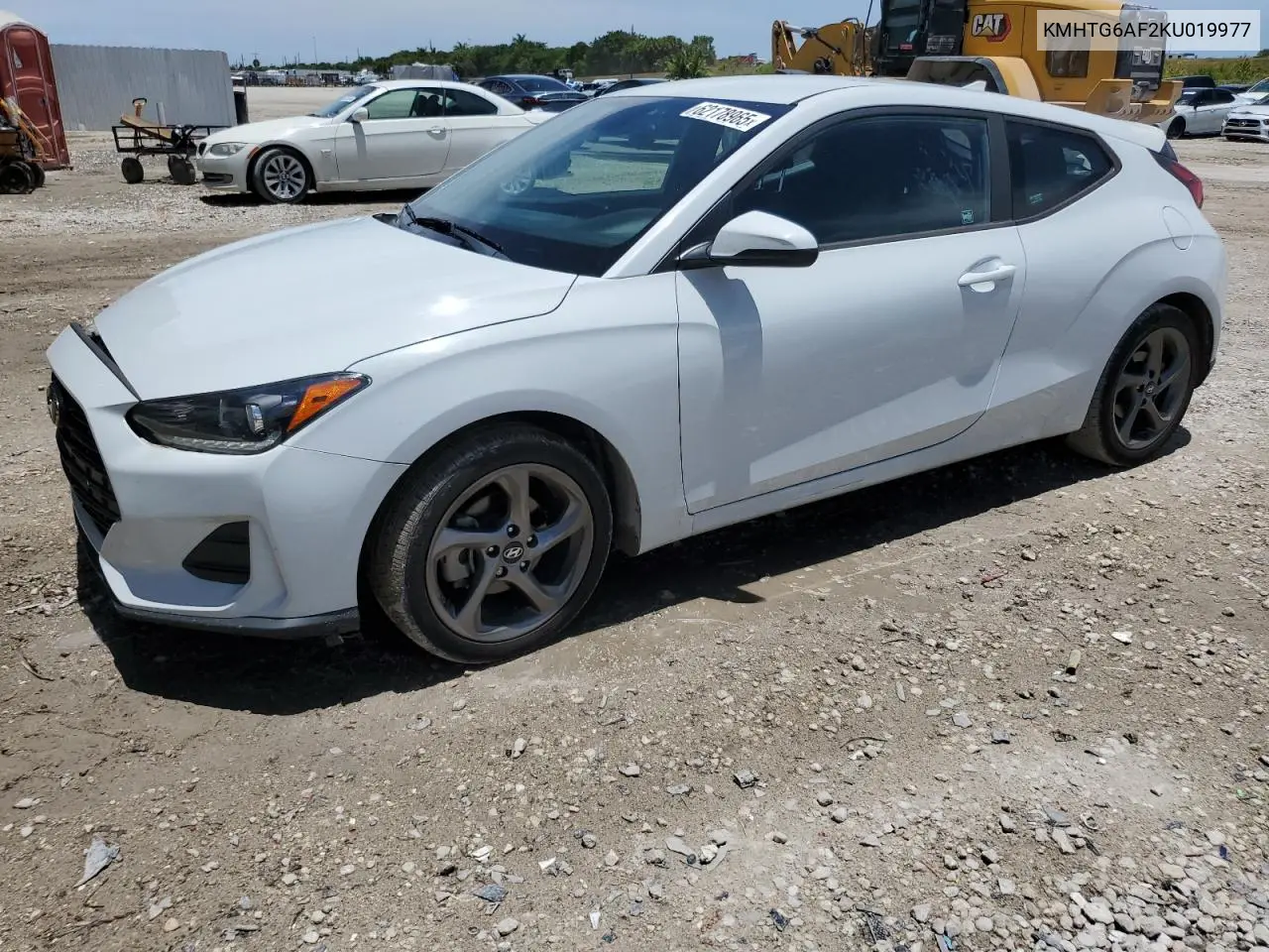 2019 Hyundai Veloster Base VIN: KMHTG6AF2KU019977 Lot: 62178965