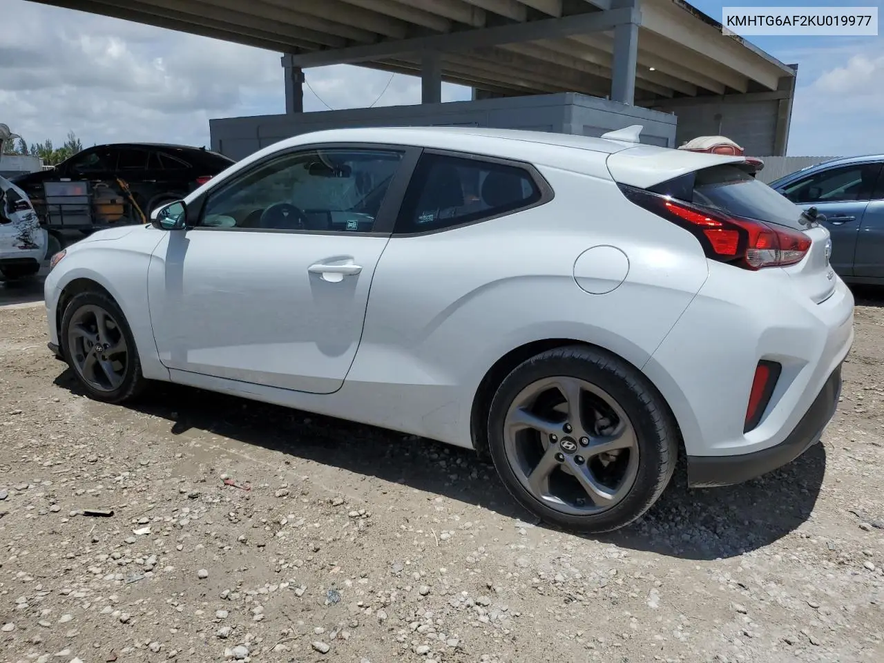 2019 Hyundai Veloster Base VIN: KMHTG6AF2KU019977 Lot: 62178965