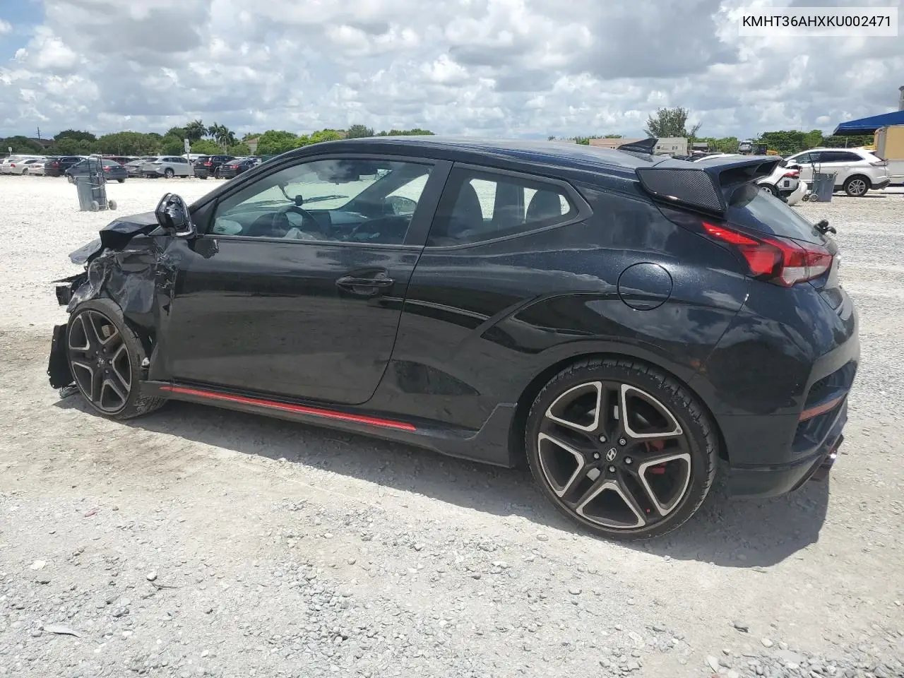2019 Hyundai Veloster N VIN: KMHT36AHXKU002471 Lot: 62211655