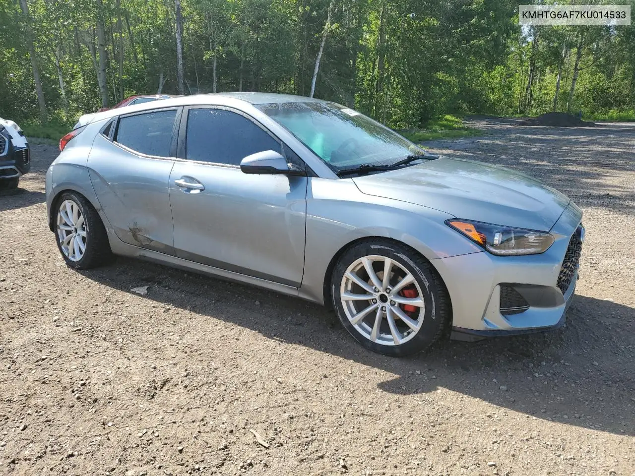 2019 Hyundai Veloster Base VIN: KMHTG6AF7KU014533 Lot: 62276825