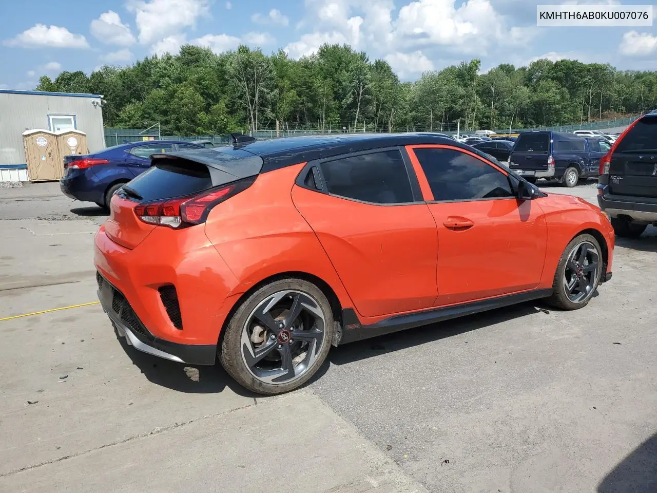 2019 Hyundai Veloster Turbo VIN: KMHTH6AB0KU007076 Lot: 65652765