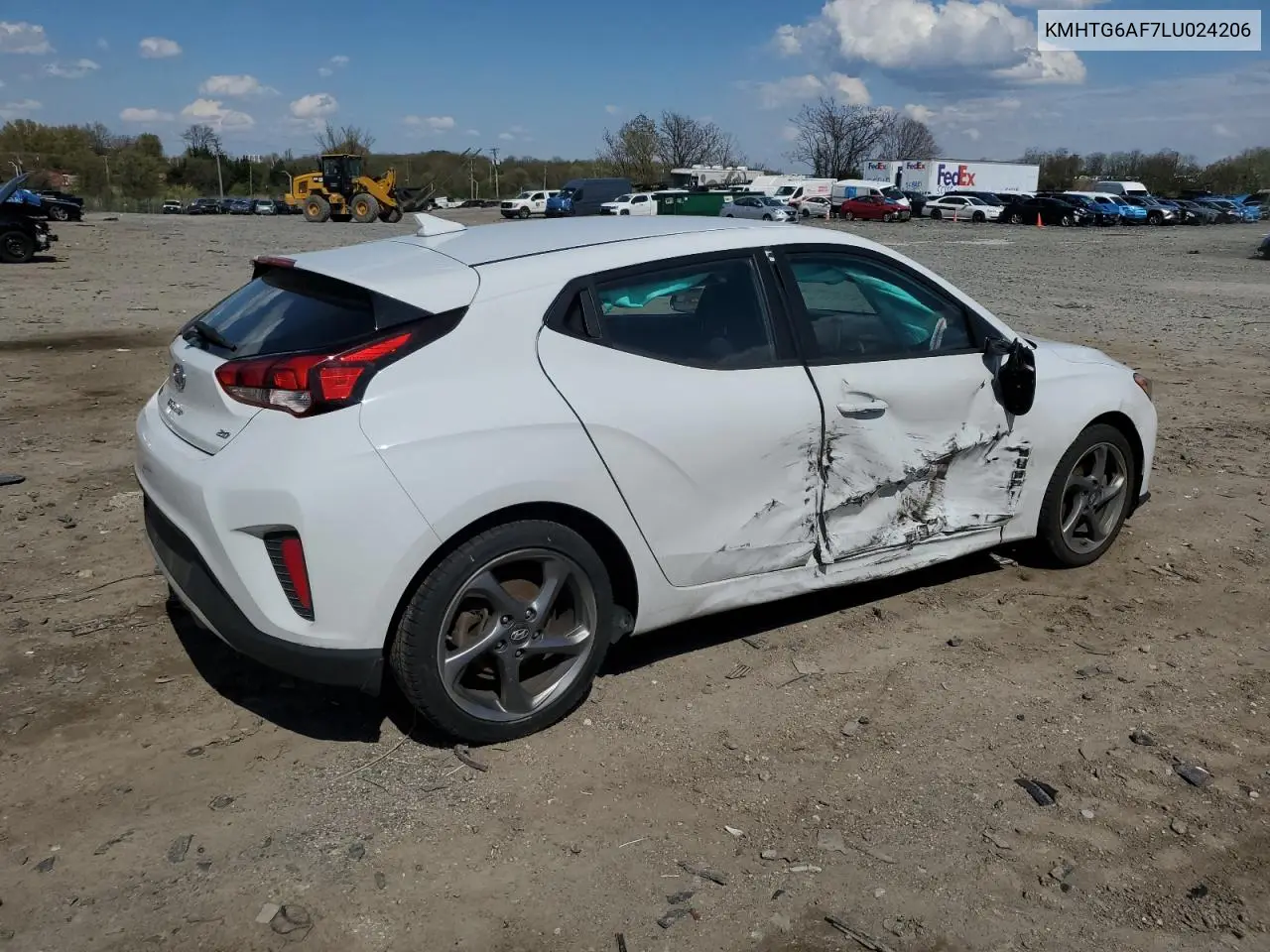 2020 Hyundai Veloster Base VIN: KMHTG6AF7LU024206 Lot: 52717935