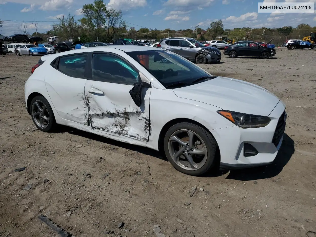 2020 Hyundai Veloster Base VIN: KMHTG6AF7LU024206 Lot: 52717935