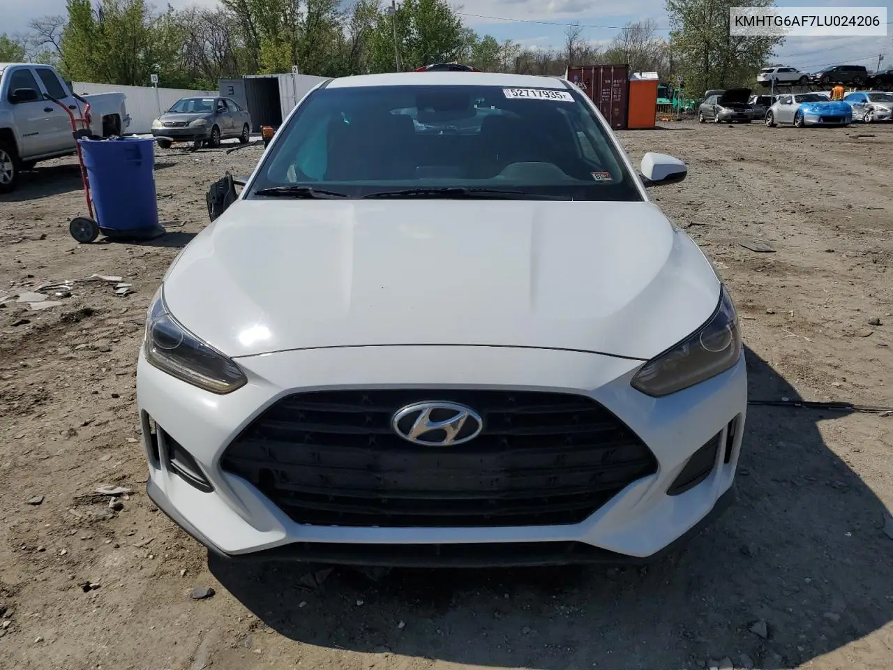 2020 Hyundai Veloster Base VIN: KMHTG6AF7LU024206 Lot: 52717935