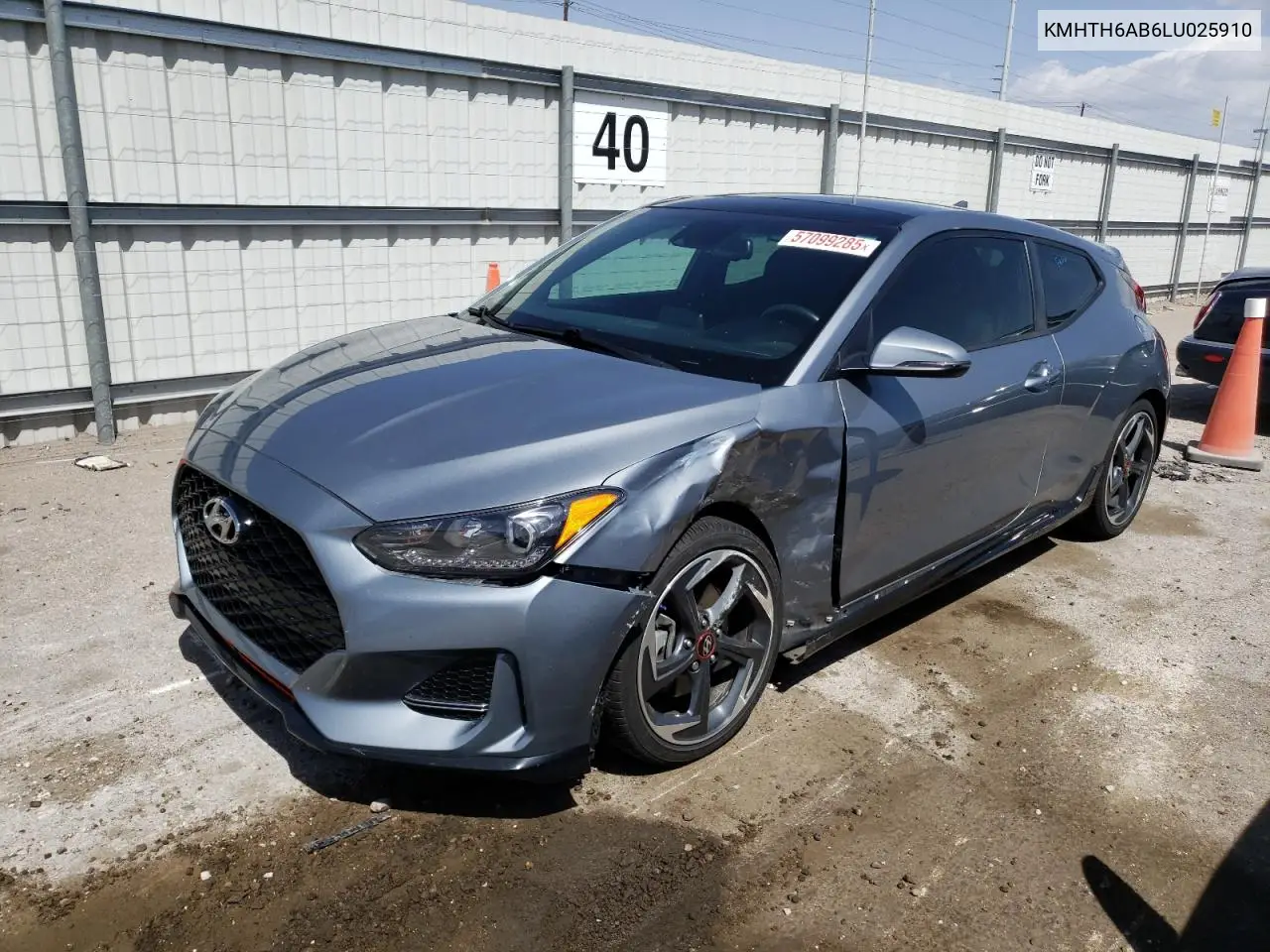 2020 Hyundai Veloster Turbo VIN: KMHTH6AB6LU025910 Lot: 57099285
