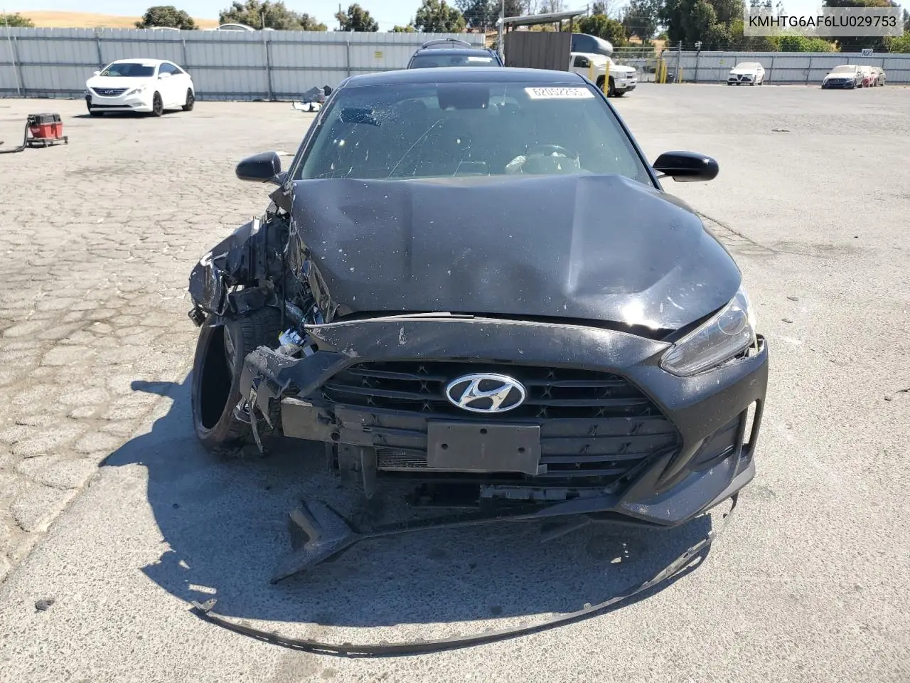 2020 Hyundai Veloster Base VIN: KMHTG6AF6LU029753 Lot: 62052255