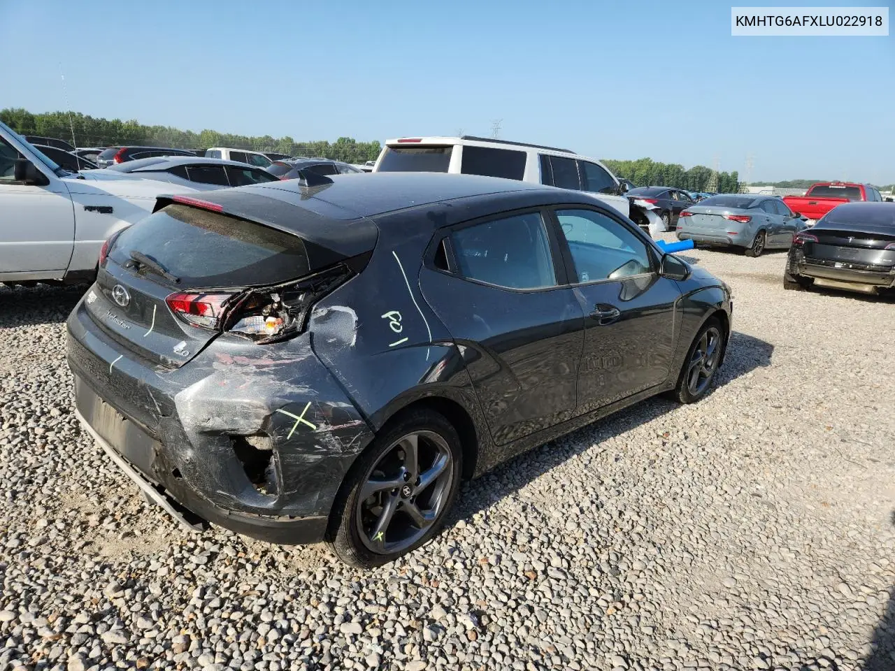 2020 Hyundai Veloster Base VIN: KMHTG6AFXLU022918 Lot: 65701955