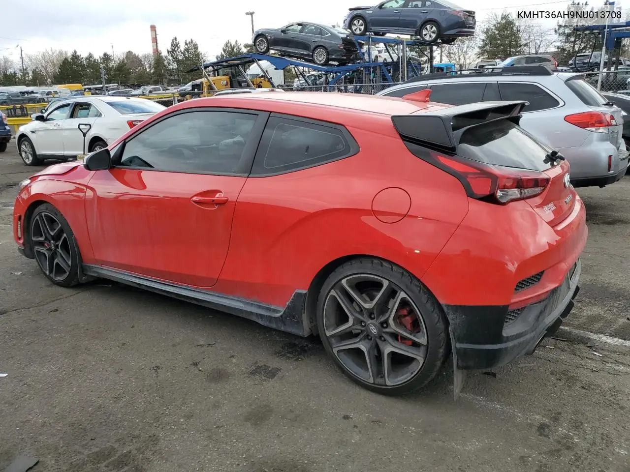2022 Hyundai Veloster N VIN: KMHT36AH9NU013708 Lot: 45596935
