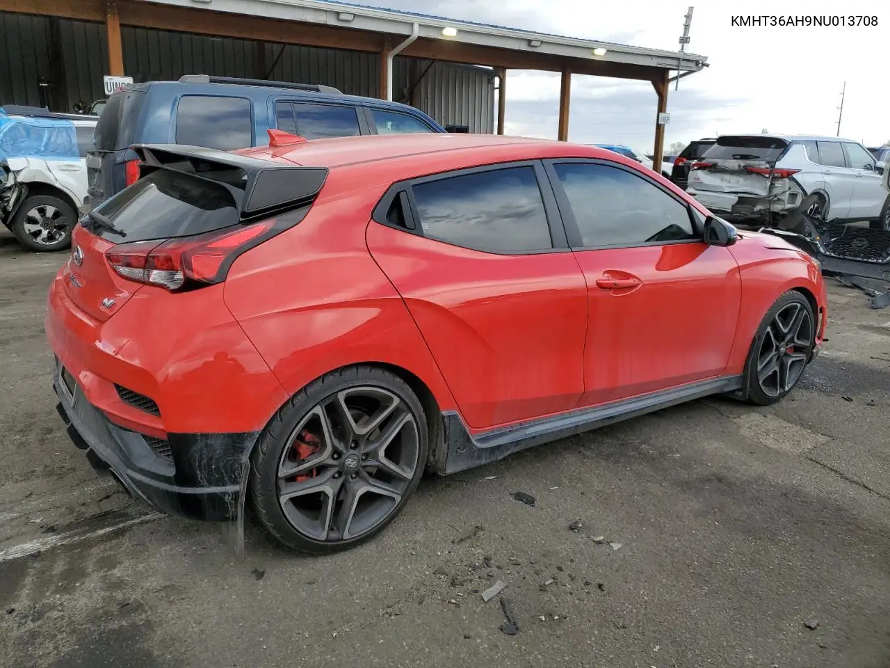 2022 Hyundai Veloster N VIN: KMHT36AH9NU013708 Lot: 45596935