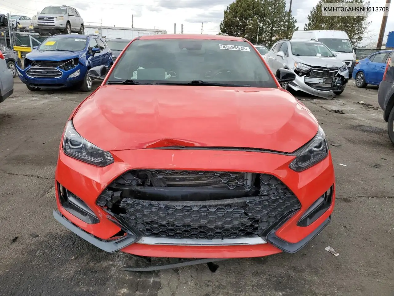 2022 Hyundai Veloster N VIN: KMHT36AH9NU013708 Lot: 45596935
