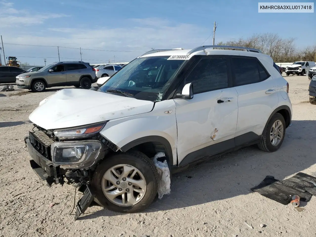2020 Hyundai Venue Sel VIN: KMHRC8A3XLU017418 Lot: 50766665
