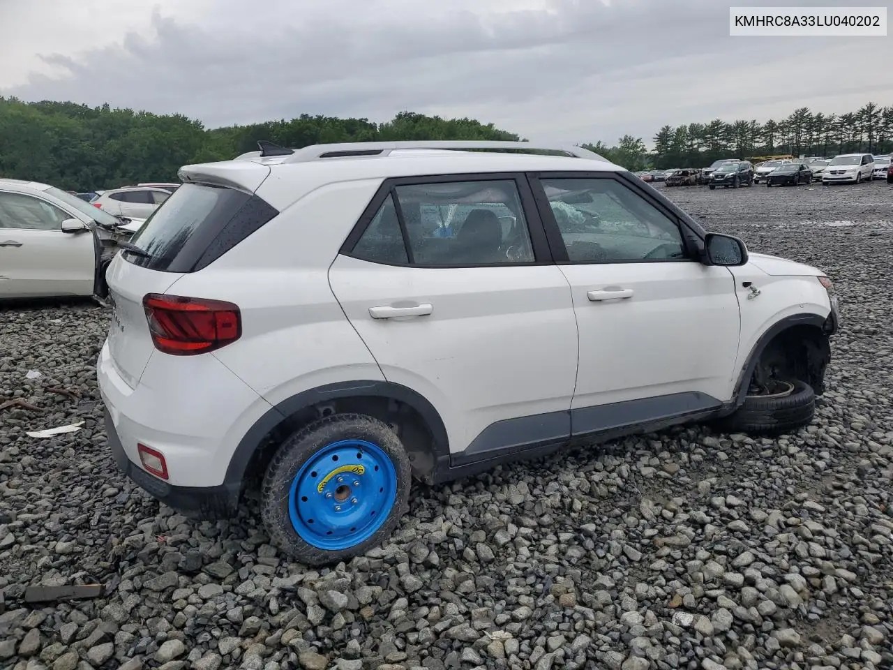2020 Hyundai Venue Sel VIN: KMHRC8A33LU040202 Lot: 63265265