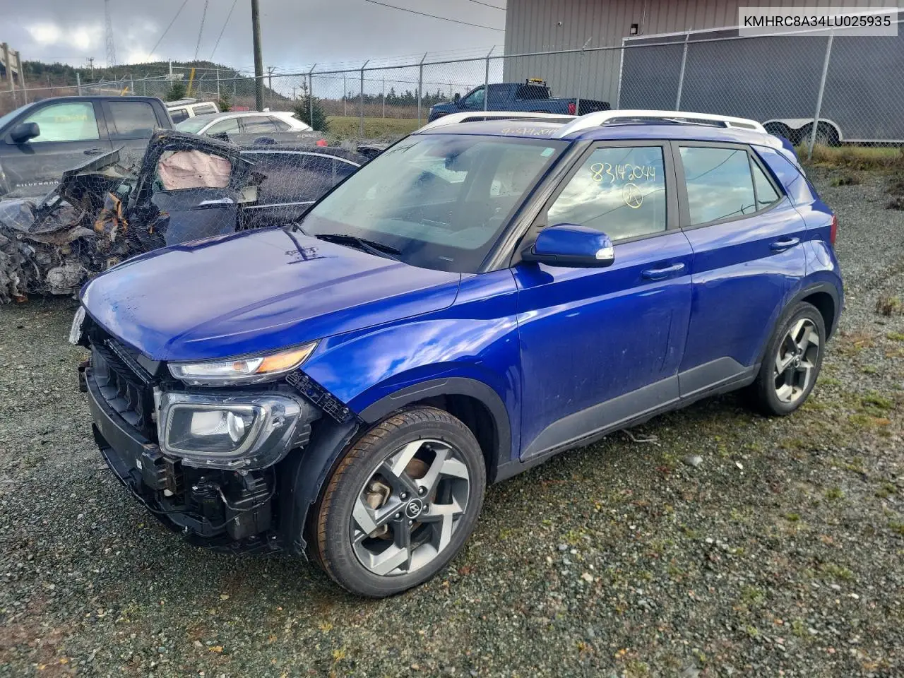 2020 Hyundai Venue Sel VIN: KMHRC8A34LU025935 Lot: 83142044