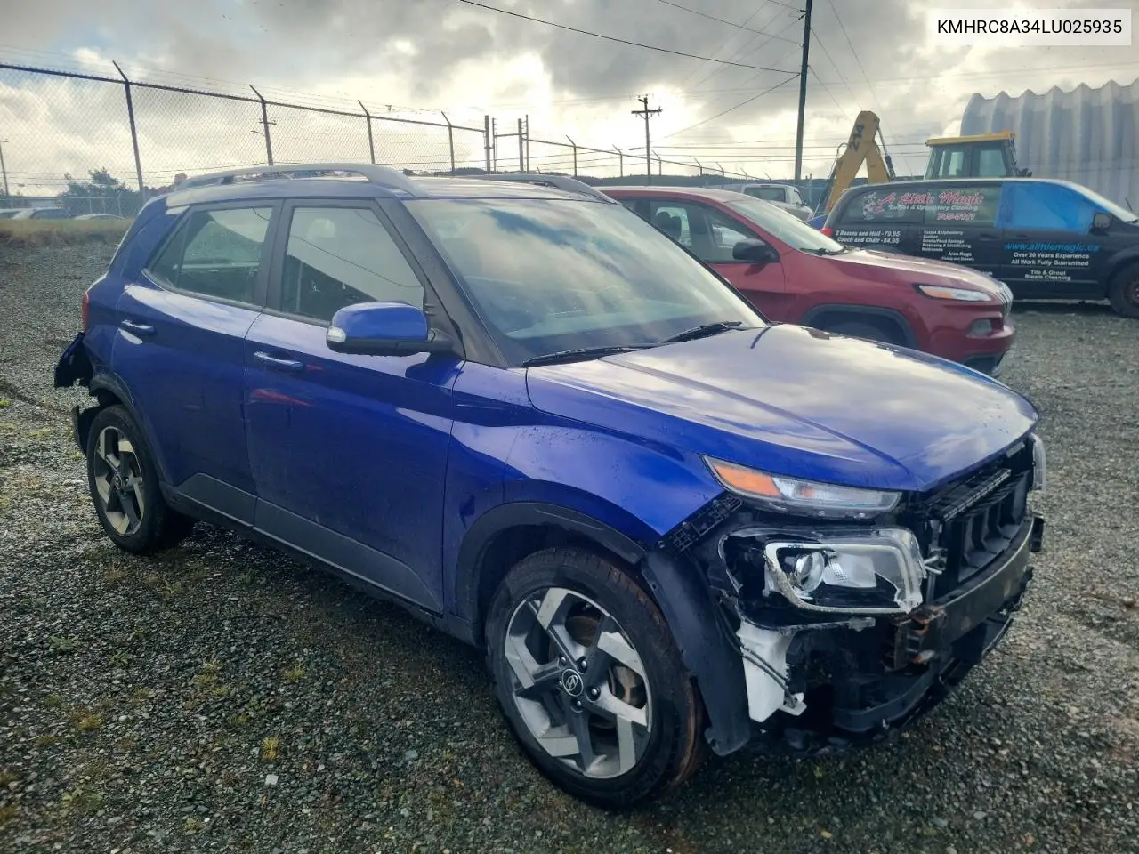 2020 Hyundai Venue Sel VIN: KMHRC8A34LU025935 Lot: 83142044