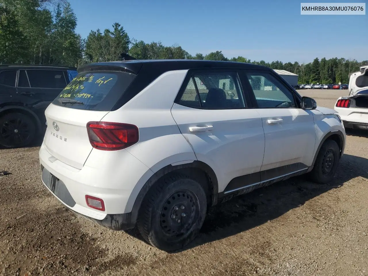 2021 Hyundai Venue Se VIN: KMHRB8A30MU076076 Lot: 62711345