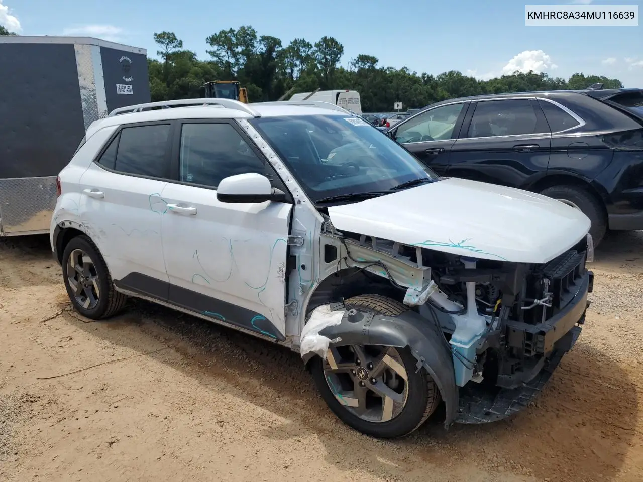 2021 Hyundai Venue Sel VIN: KMHRC8A34MU116639 Lot: 62844655