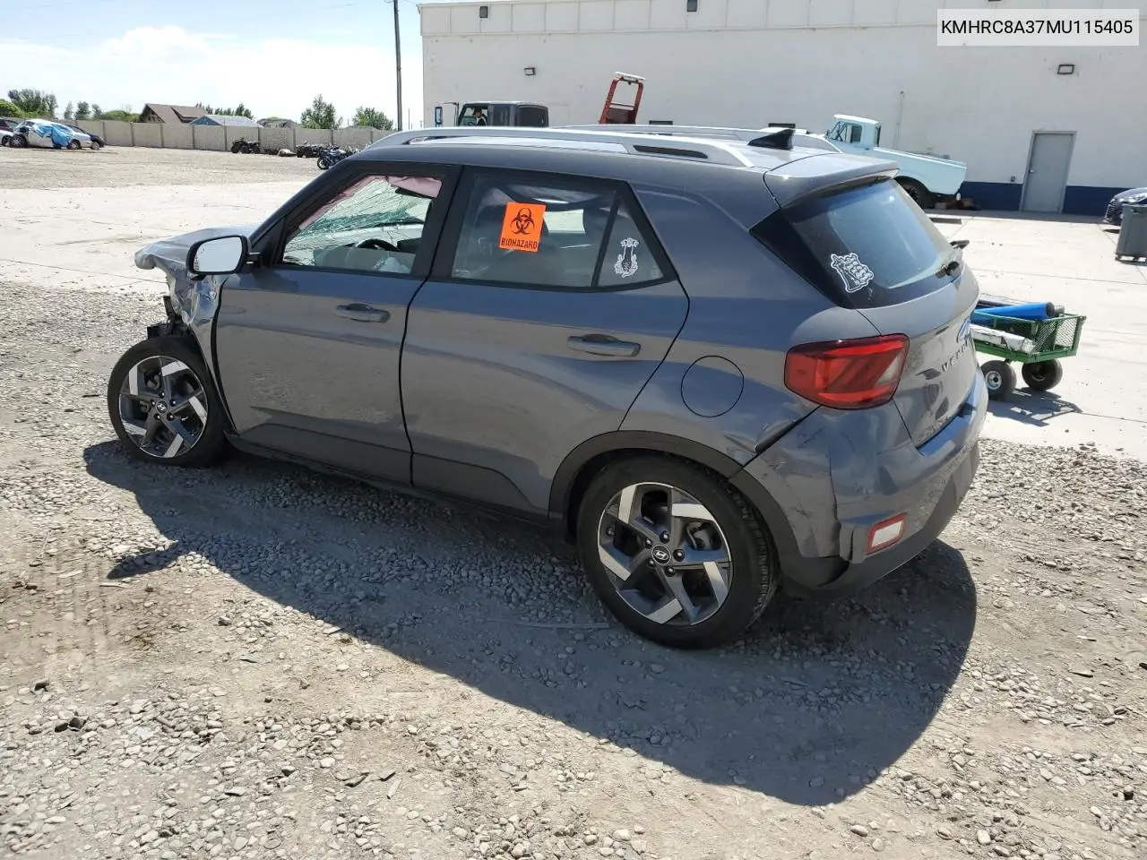 2021 Hyundai Venue Sel VIN: KMHRC8A37MU115405 Lot: 63343195