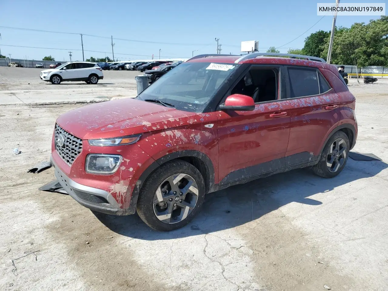 2022 Hyundai Venue Sel VIN: KMHRC8A30NU197849 Lot: 56458475