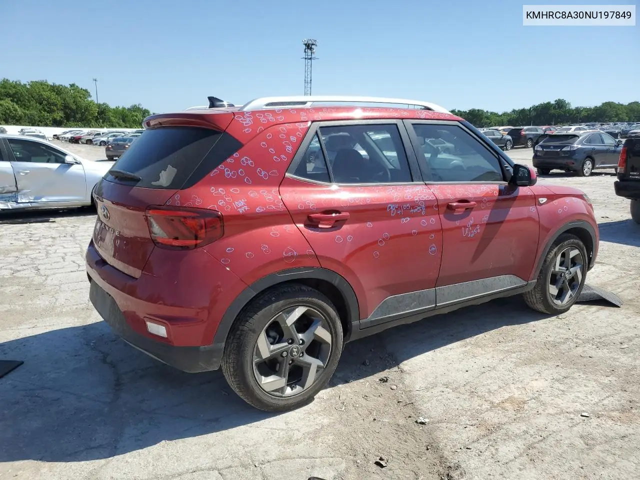 2022 Hyundai Venue Sel VIN: KMHRC8A30NU197849 Lot: 56458475
