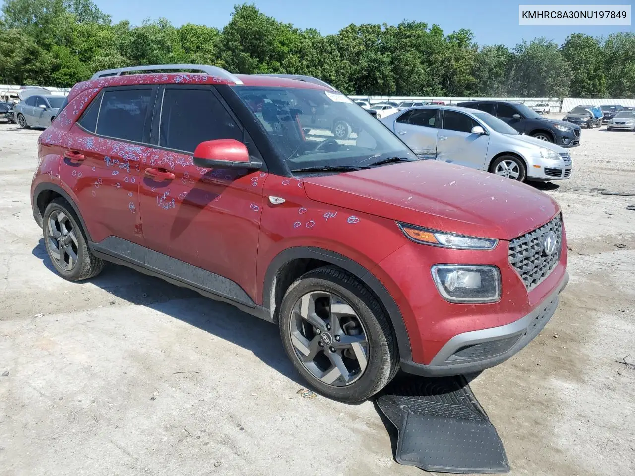 2022 Hyundai Venue Sel VIN: KMHRC8A30NU197849 Lot: 56458475