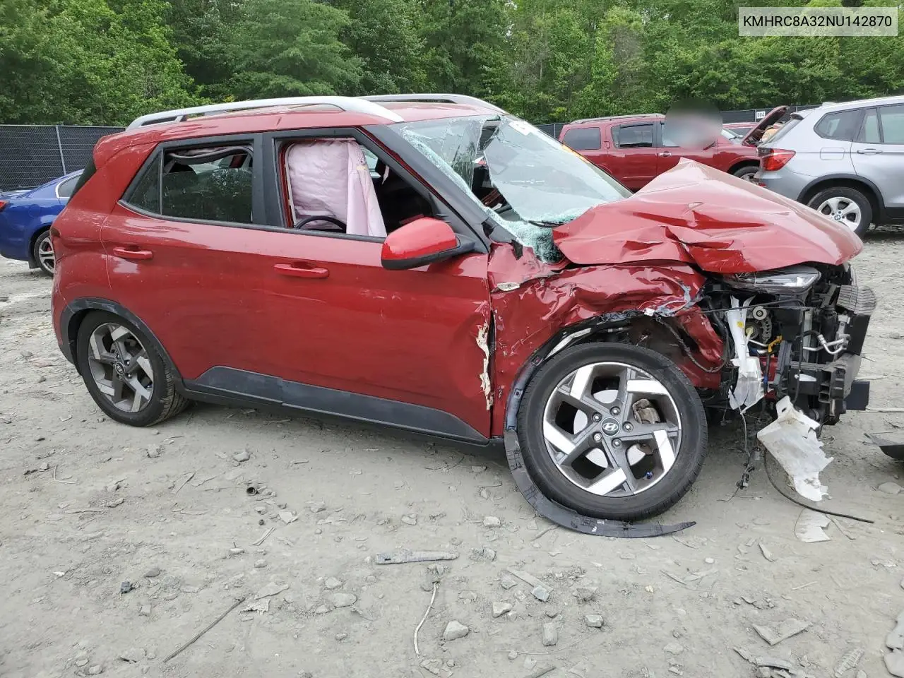 2022 Hyundai Venue Sel VIN: KMHRC8A32NU142870 Lot: 56768975