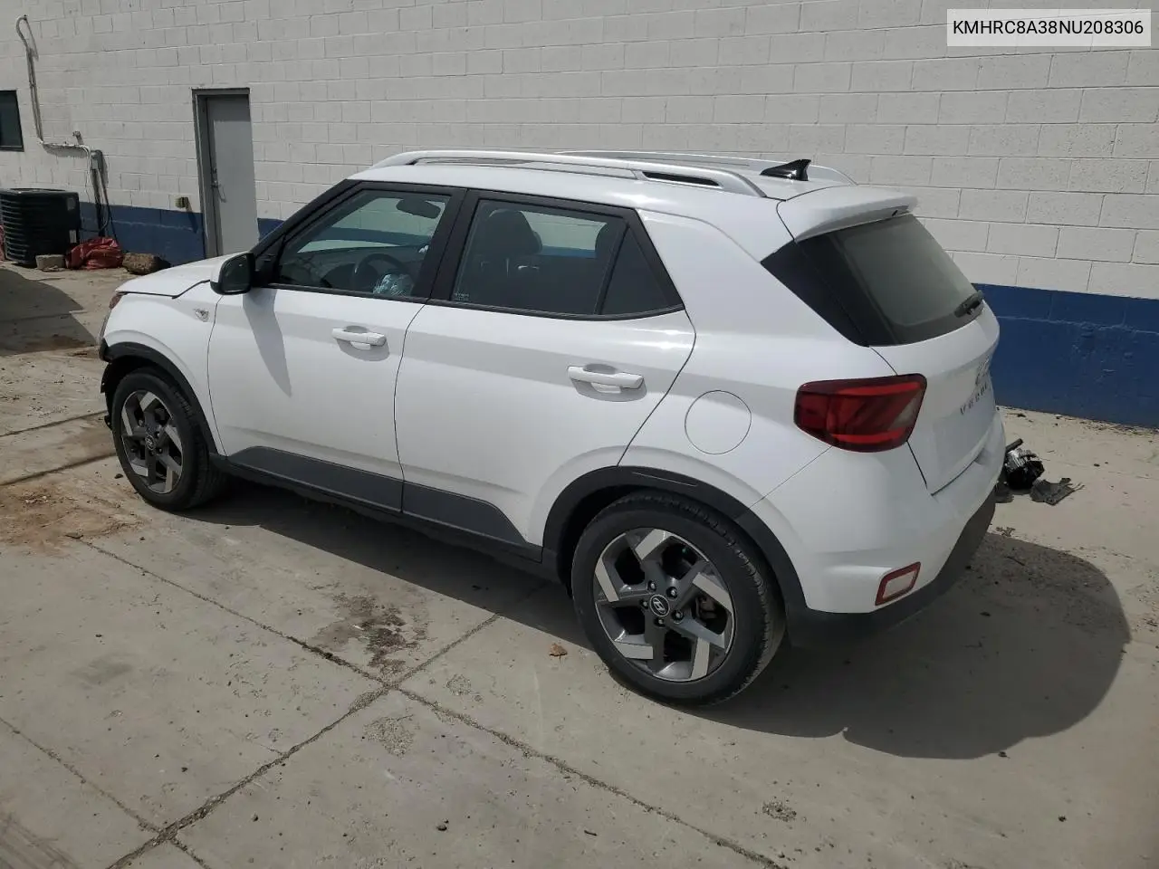 2022 Hyundai Venue Sel VIN: KMHRC8A38NU208306 Lot: 58623695