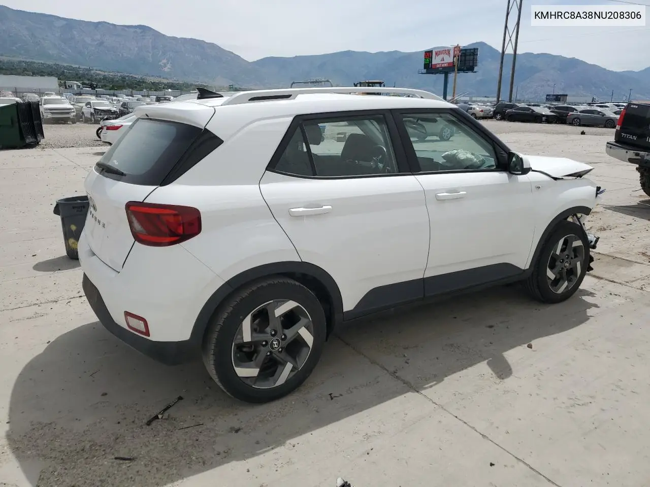 2022 Hyundai Venue Sel VIN: KMHRC8A38NU208306 Lot: 58623695