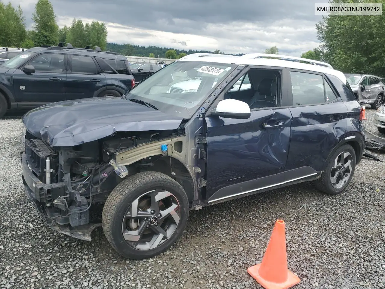 2022 Hyundai Venue Sel VIN: KMHRC8A33NU199742 Lot: 62558575
