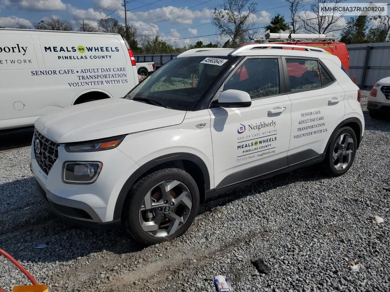 2024 Hyundai Venue Sel VIN: KMHRC8A37RU308208 Lot: 45903645