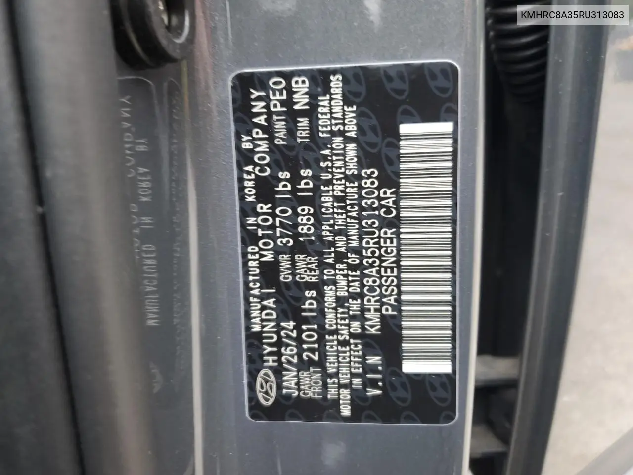 2024 Hyundai Venue Sel VIN: KMHRC8A35RU313083 Lot: 62710675