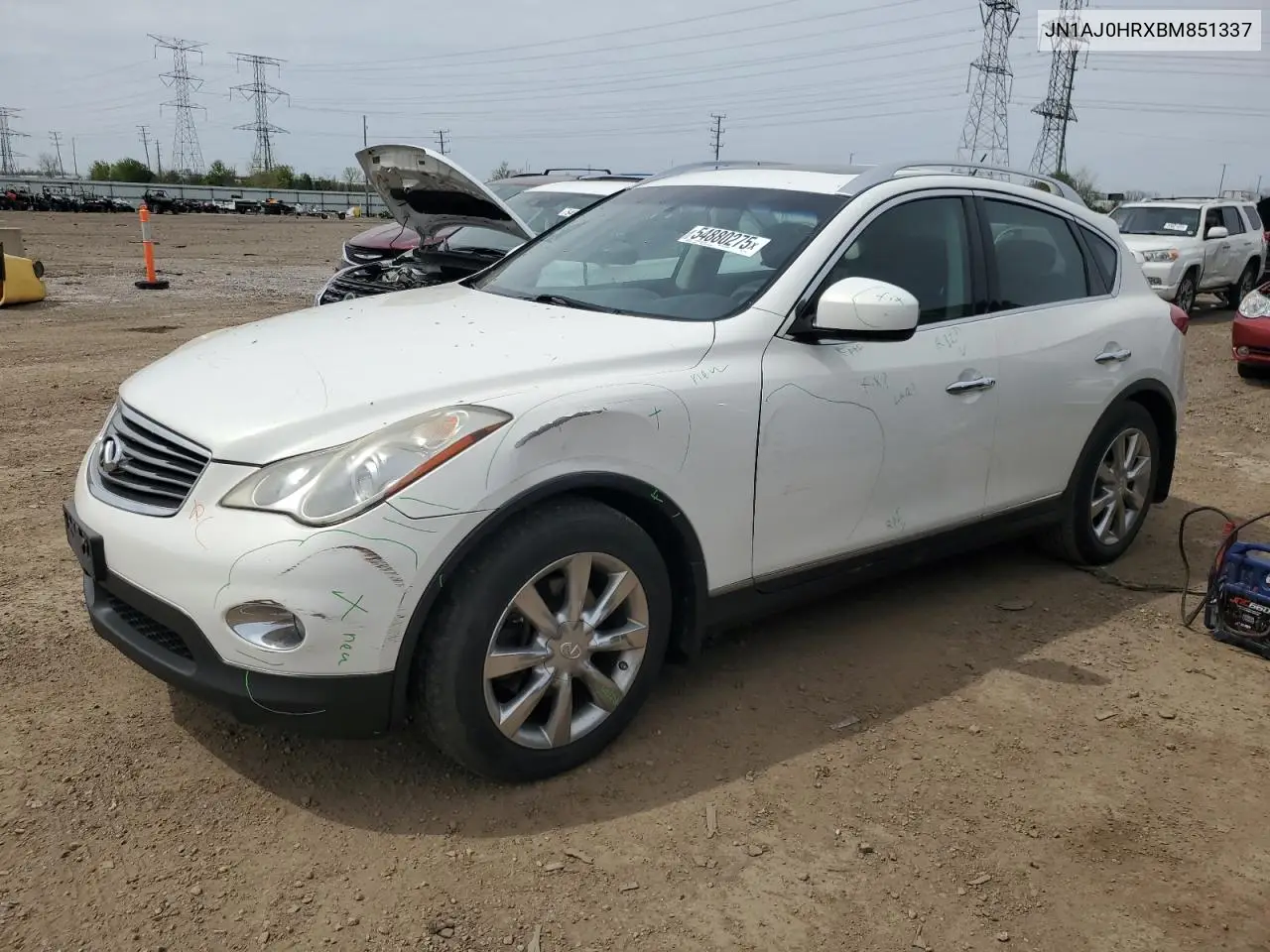 2011 Infiniti Ex35 Base VIN: JN1AJ0HRXBM851337 Lot: 54880275