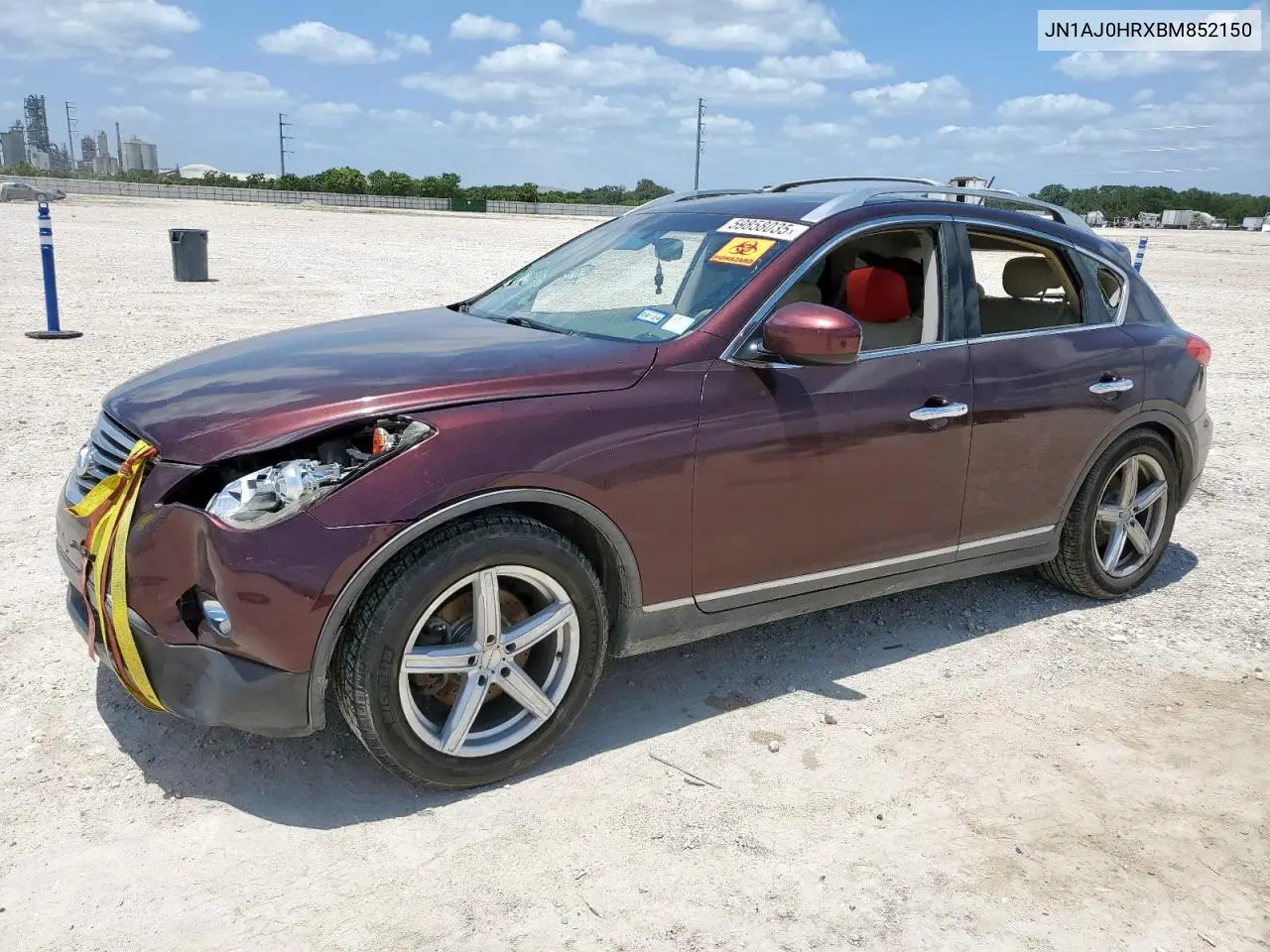 2011 Infiniti Ex35 Base VIN: JN1AJ0HRXBM852150 Lot: 59858035