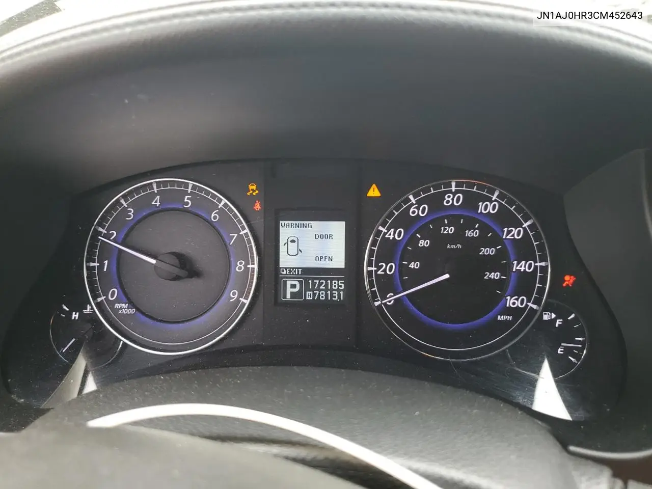2012 Infiniti Ex35 Base VIN: JN1AJ0HR3CM452643 Lot: 57206225