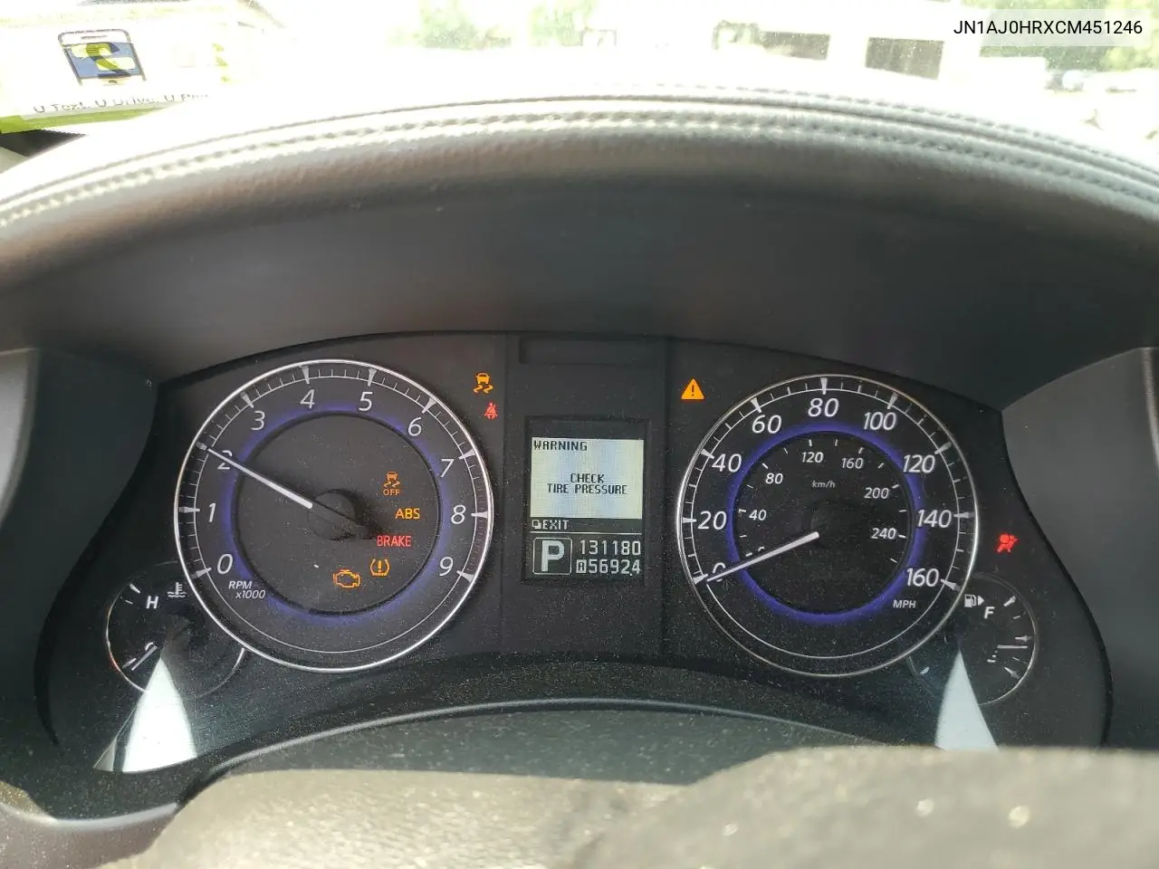 2012 Infiniti Ex35 Base VIN: JN1AJ0HRXCM451246 Lot: 60559115