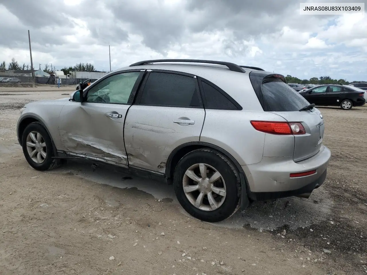 2003 Infiniti Fx35 VIN: JNRAS08U83X103409 Lot: 55632615