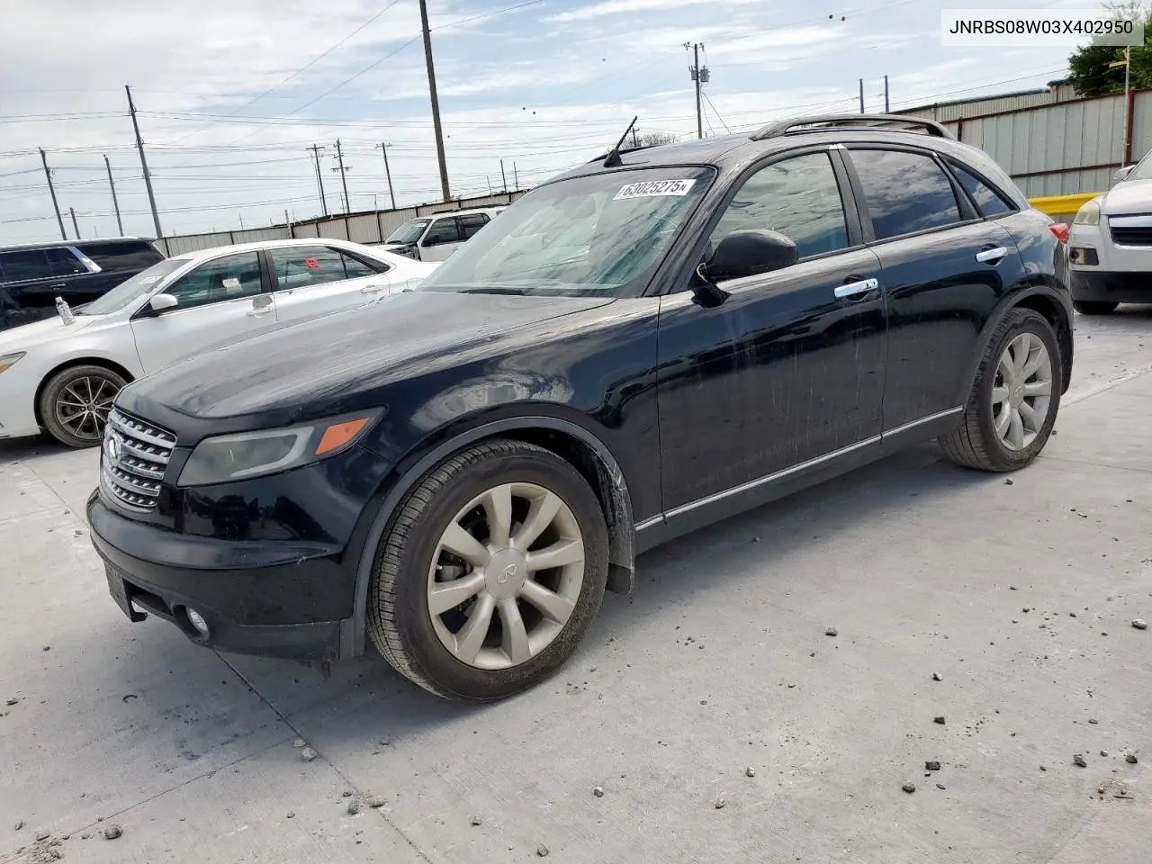 2003 Infiniti Fx45 VIN: JNRBS08W03X402950 Lot: 63025275