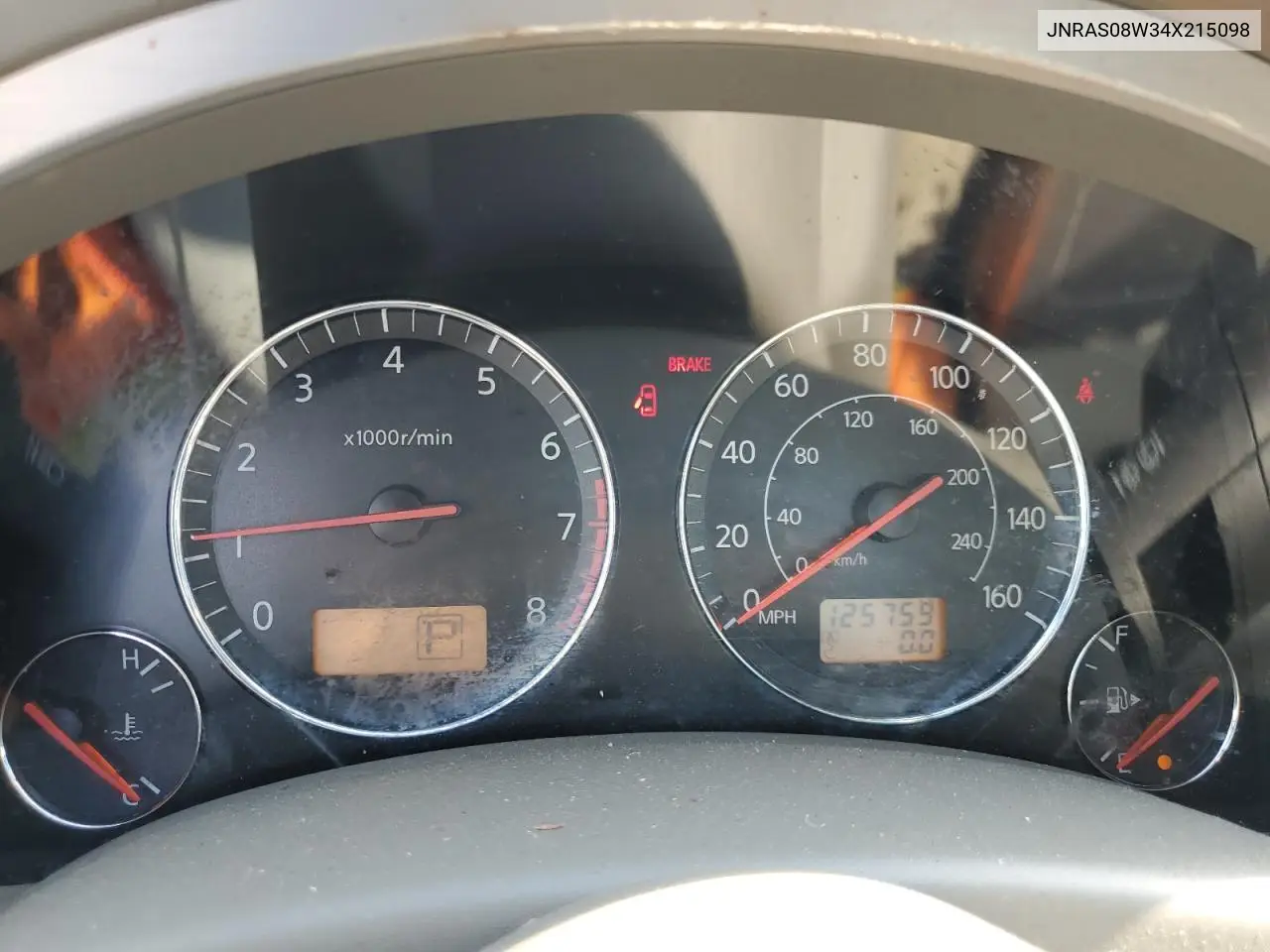 2004 Infiniti Fx35 VIN: JNRAS08W34X215098 Lot: 54183645