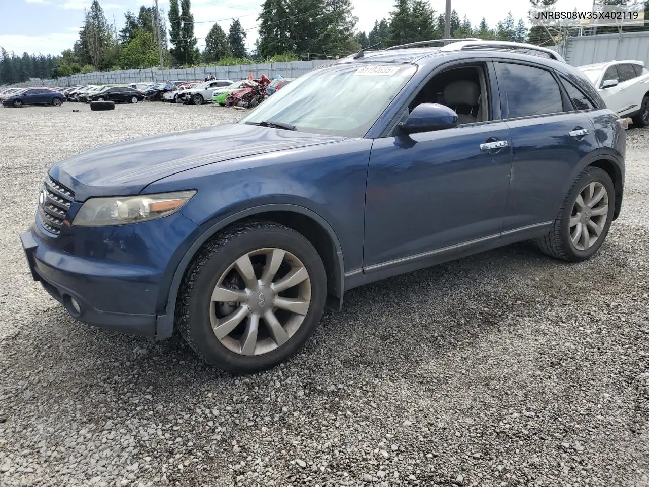 2005 Infiniti Fx45 VIN: JNRBS08W35X402119 Lot: 61104655