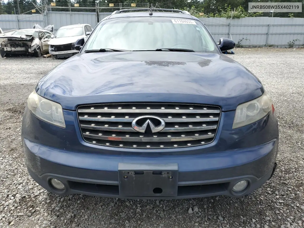 2005 Infiniti Fx45 VIN: JNRBS08W35X402119 Lot: 61104655