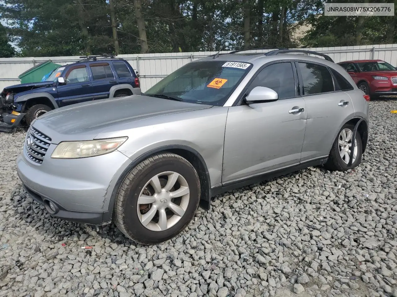 2005 Infiniti Fx35 VIN: JNRAS08W75X206776 Lot: 61911565