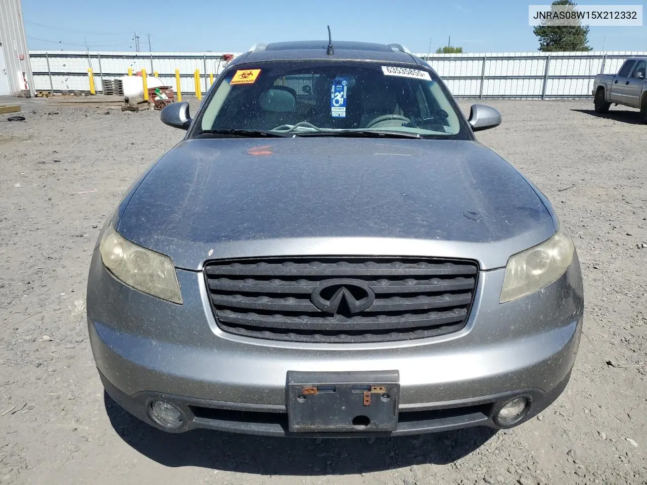 2005 Infiniti Fx35 VIN: JNRAS08W15X212332 Lot: 63535855